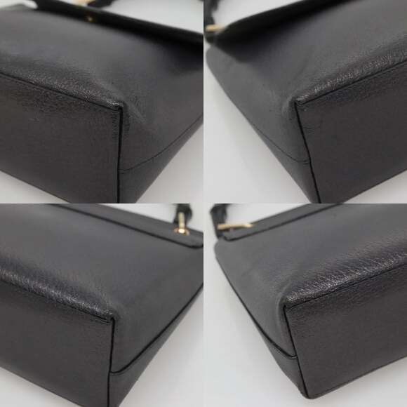 GUCCI Bamboo Hand Bag Leather Gold Charcoal Gray 001 3444 001 3444 - Picture 10 of 12